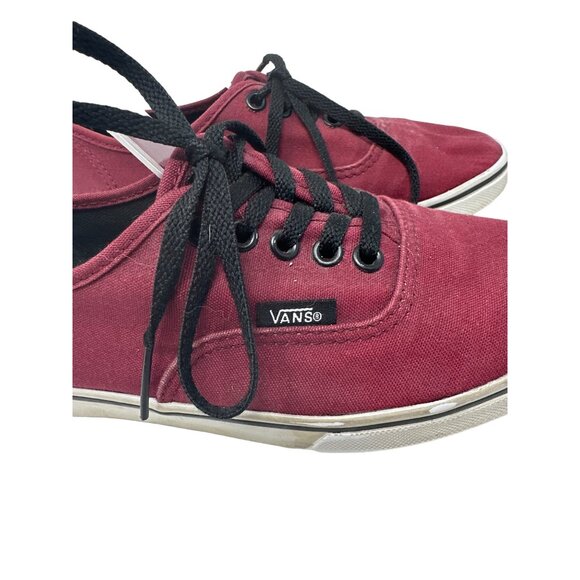 Vans Off The Wall Red Canvas Lace Up Athletic Sneakers Men's Sz 4 Women's Sz 5.5 - Picture 2 of 9